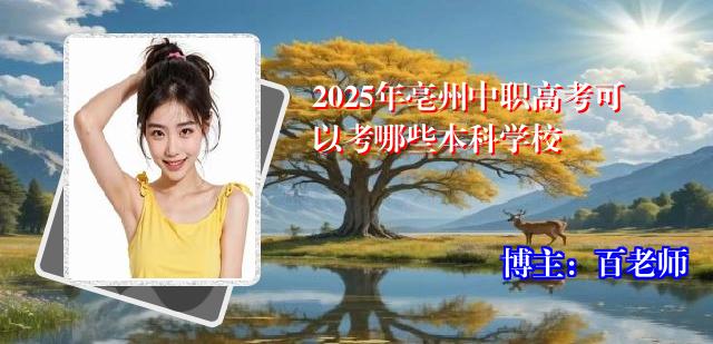 2025年亳州中职高考可以考哪些本科学校