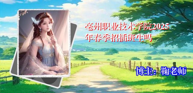 亳州职业技术学院2025年春季招插班生吗