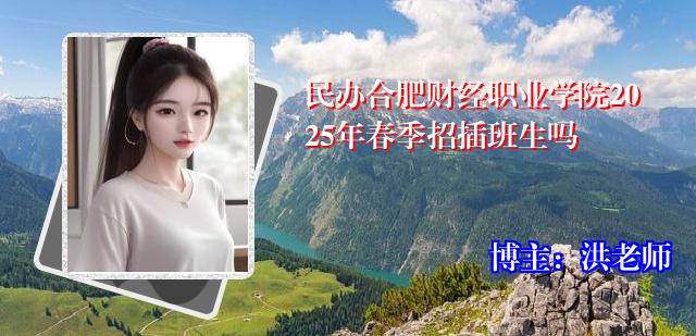 民办合肥财经职业学院2025年春季招插班生吗